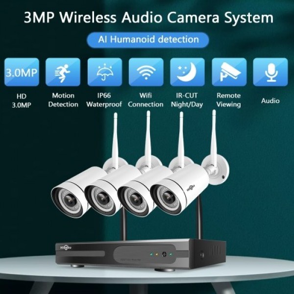 3MP Home Wireless Surveillance Camera System