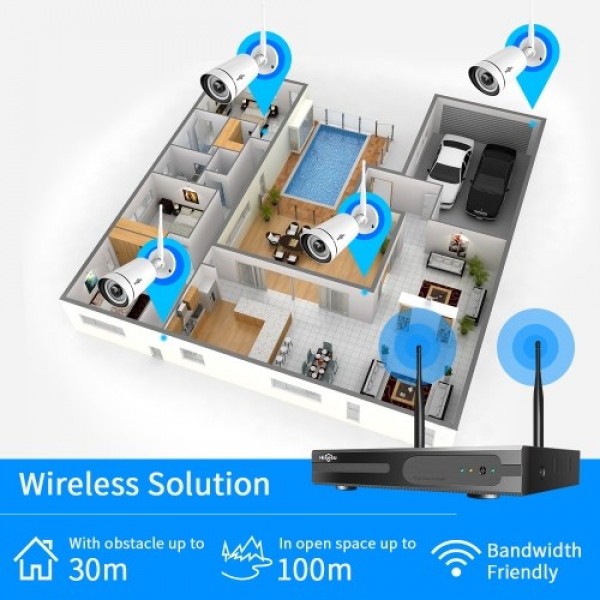 3MP Home Wireless Surveillance Camera System