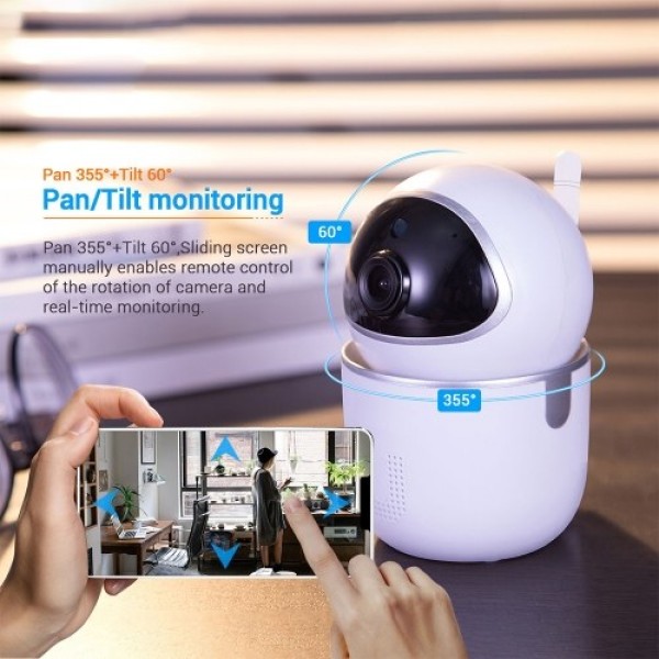 720P WiFi IP Camera 355 Degree Panoramic Home Security Wireless Camera