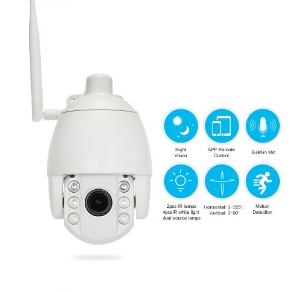 1080P Outdoor PTZ WiFi Security Camera PTZ (5X Optical Zoom) Wireless IP Camera