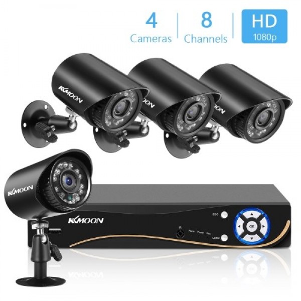 1080P Home Security Camera 8CH Surveillance DVR+4pcs 2MP Full HD Indoor Outdoor Weatherproof Camera With Night Vision Support Mo