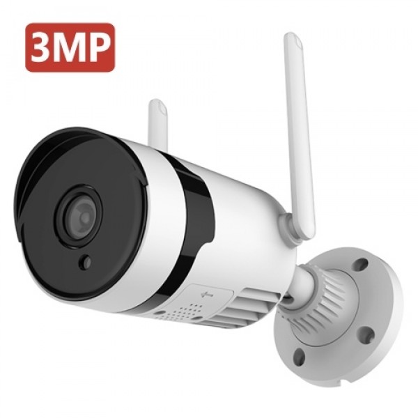 3MP Wireless Security Camera, Outdoor Waterproof WiFi Home Surveillance Bullet Camera with Night Vision, Motion Detection, Two-w