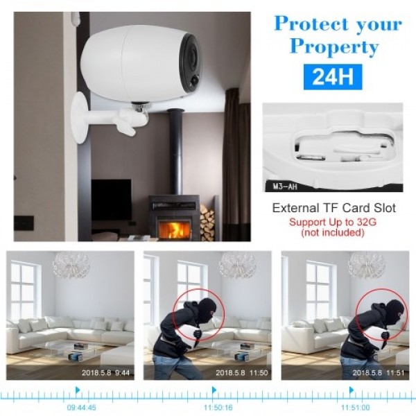 720P Wireless WiFi Low Power Consumption Battery Camera