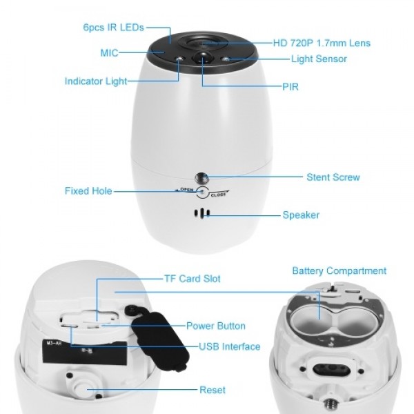 720P Wireless WiFi Low Power Consumption Battery Camera