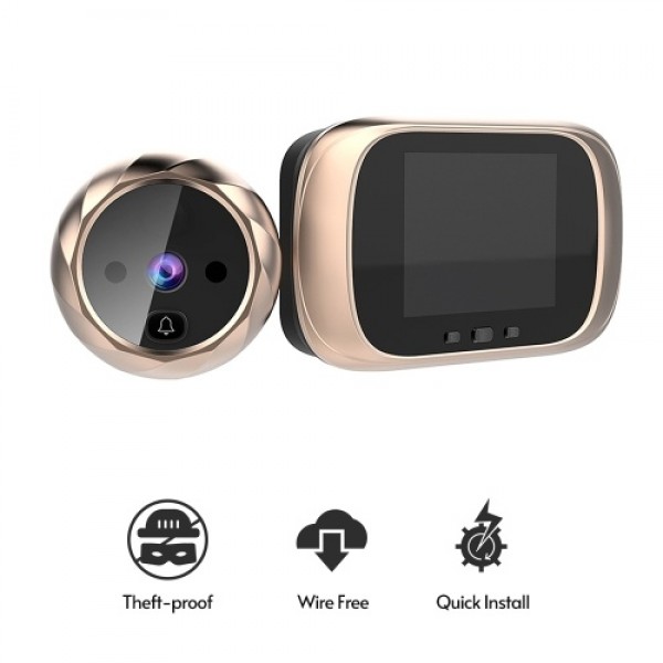 Digital Door Viewer Doorbell Home Security Monitor with 2.8 Inch LED Peephole Camera 90°Wide Angle 320 * 240 Image Resolution Sl