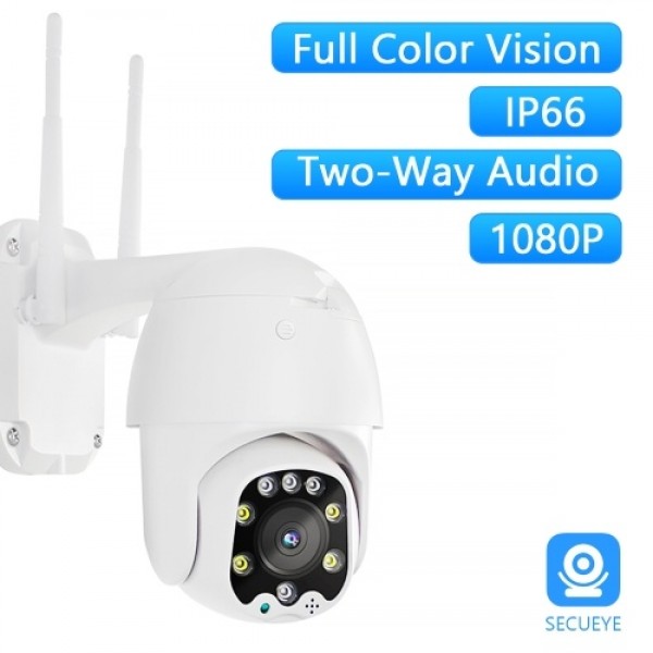 2MP Security Camera Outdoor, 360°View 1080P WiFi Home Surveillance Camera with Color Night Vision, 2-Way Audio, Motion Detection