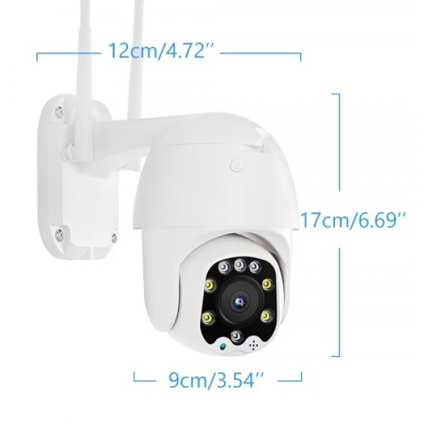 2MP Security Camera Outdoor, 360°View 1080P WiFi Home Surveillance Camera with Color Night Vision, 2-Way Audio, Motion Detection