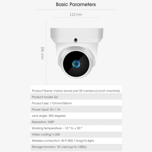 Global Version Xiaovv Q1 HD IP Camera 1080P 2MP with Mic/Audio Dome