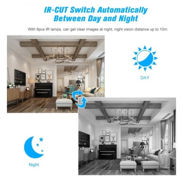 1080P WIFI Camera Wireless Cam Smart IP Camera Baby Monitor US Plug