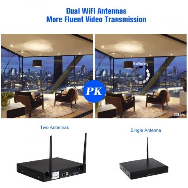 4CH 720P/1080P HD WiFi NVR Kit