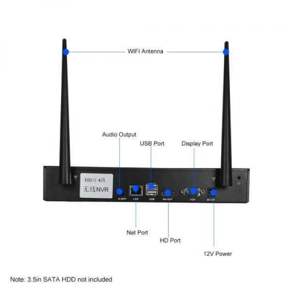 4CH 720P/1080P HD WiFi NVR Kit