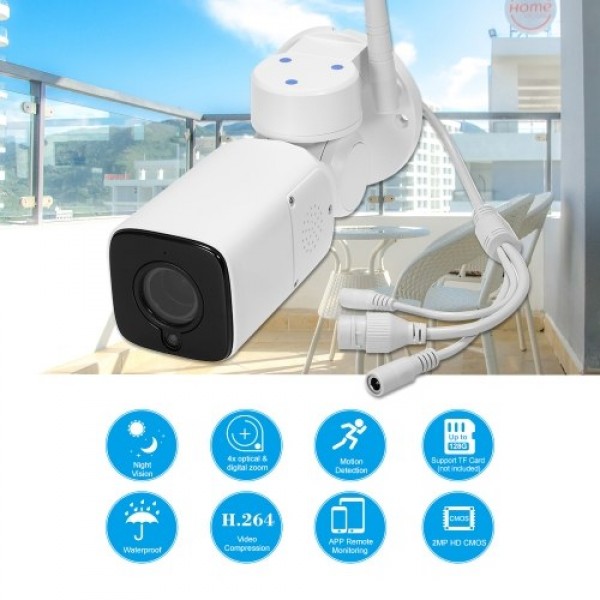 HD 1080P Wireless WIFI Outdoor Bullet P/T/Z IP Camera