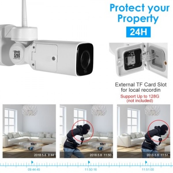 HD 1080P Wireless WIFI Outdoor Bullet P/T/Z IP Camera