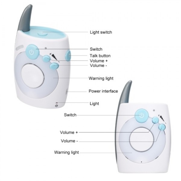 Portable 2.4GHz Wireless Digital Audio Baby Monitor