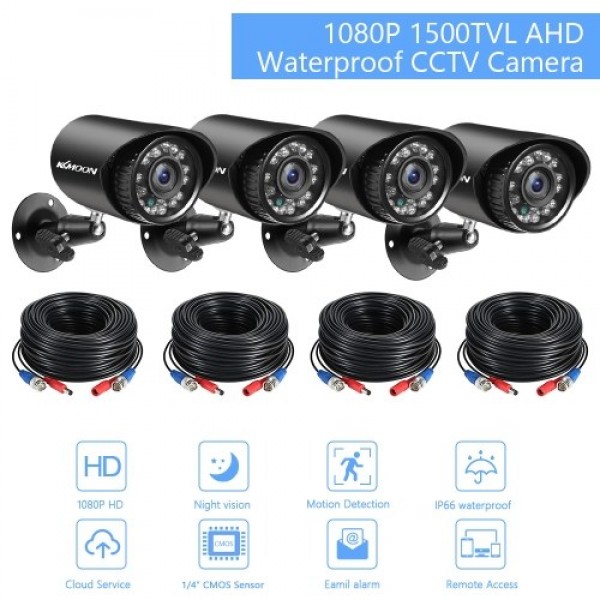 4pcs Full HD 1080P 2MP Security Analog Cameras