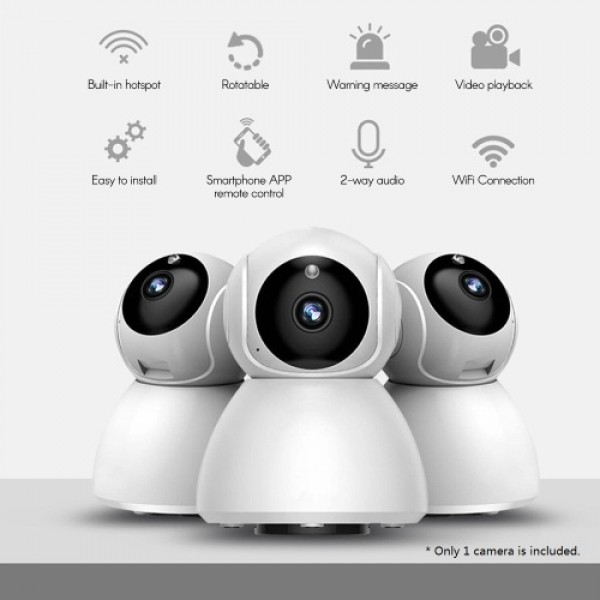 720P High Resolution Smart WiFi Camera Baby Monitor with Infrared Night Vision Motion Detection 2-Way Audio APP Push Notificatio