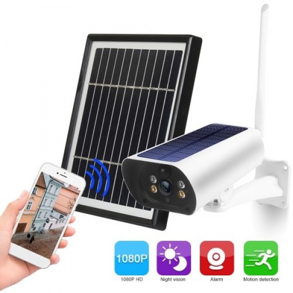 Wifi Solar Camera 1080P Wireless Minitor Plug-in Free Support Adaptive Code Rate Voice Call Remote Wake Two Solar Panel