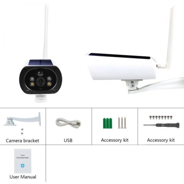 Wifi Solar Camera 1080P Wireless Minitor Plug-in Free Support Adaptive Code Rate Voice Call Remote Wake Two Solar Panel