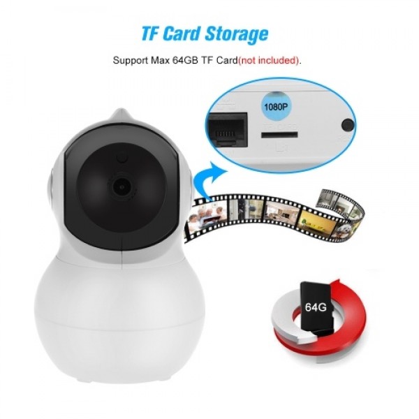 1080P WiFi Smart IP Camera Baby Monitor Pan/Tilt 2-way Audio