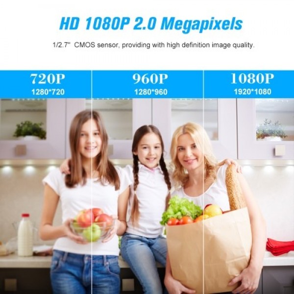 1080P WiFi Smart IP Camera Baby Monitor Pan/Tilt 2-way Audio