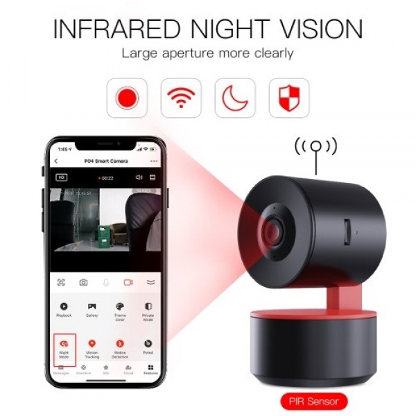 1080P Smart WiFi Camera Indoor Wireless Monitor Camera Night Vision Motion Detection Mobile APP Remote Monitoring