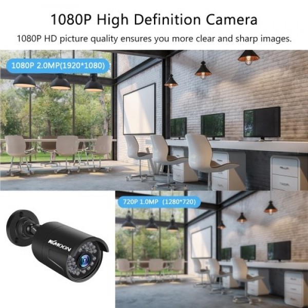 2.0MP 1080P Analog Camera Security Camera Surveillance System Built-in 36pcs IR-CUT LED Lights Intelligent Motion Detection and 