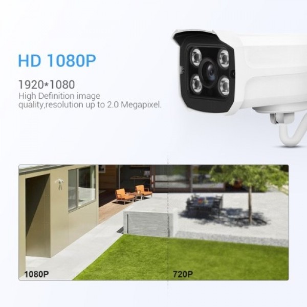 8CH 1080P Wireless Security Camera System, 8Channel 1080P CCTV NVR + 8PCS 1080P 2.0MP Indoor Outdoor Surveillance IP Cameras wit