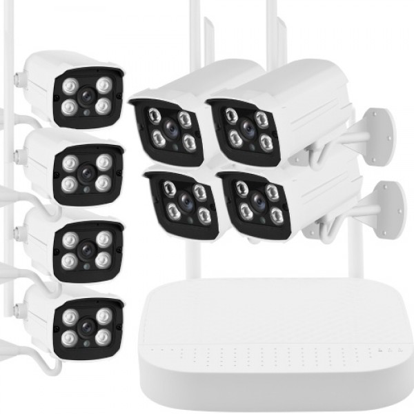 8CH 1080P Wireless Security Camera System, 8Channel 1080P CCTV NVR + 8PCS 1080P 2.0MP Indoor Outdoor Surveillance IP Cameras wit