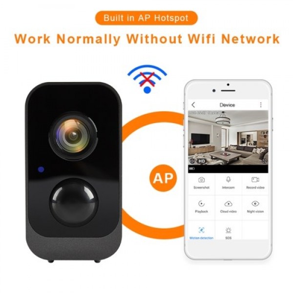 1080P Full High Definition Rechargeable Battery Security Camera Outdoor Waterproof Wireless WiFi Surveillance Camera with Infrar