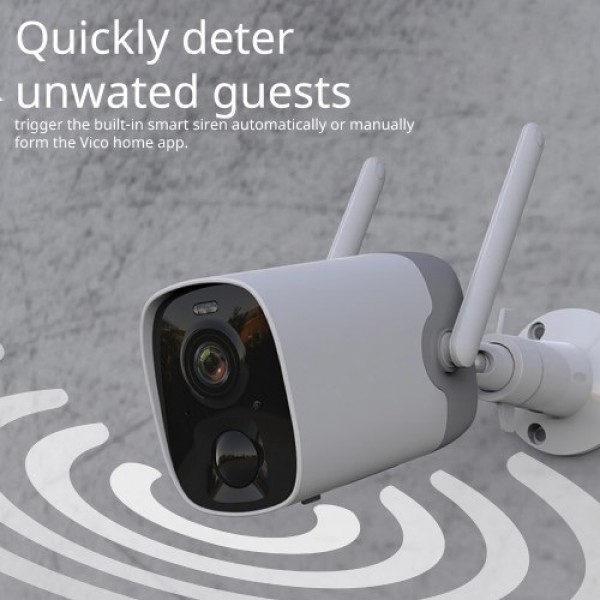 1080P Wireless Security Camera  Rechargeable Battery Powered Home Surveillance Camera Include Batteries