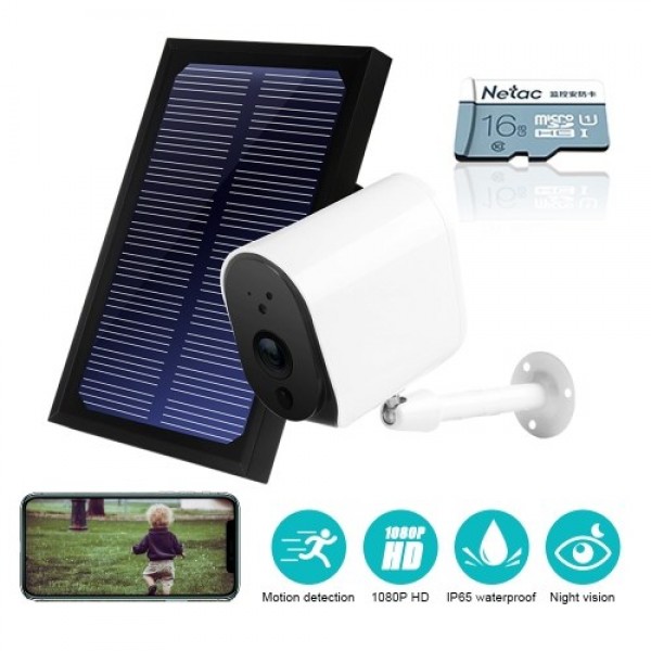 DC11 Solar 1080P Camera Wire Free Wifi Battery Charge Motion Detection Wireless Minitor Plug-in Free IP65 Night Vision Real Time