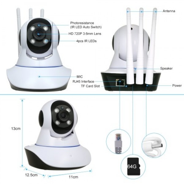 HD 720P 1.0 Megapixels  V380 IP Cloud Camera