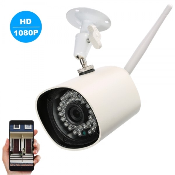 1080P HD Bullet Camera Weatherproof IP Camera Wireless WIFI Built-in Sound Pick-up 36pcs Infrared LED Lights Support Phone APP C