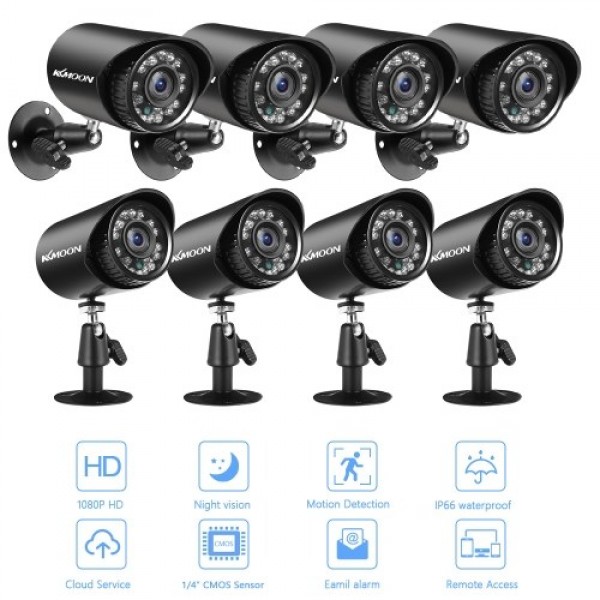 8pcs Full HD 1080P 2MP Security Analog Cameras