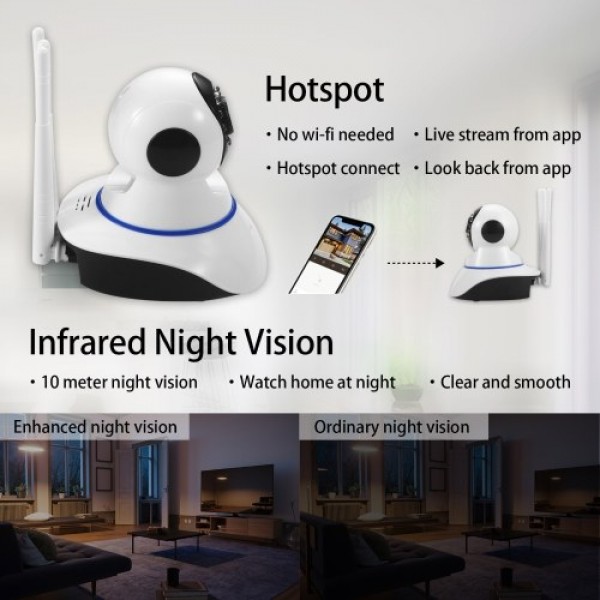 Smart WIFI Camera 2MP 1080P with Motion Tracking