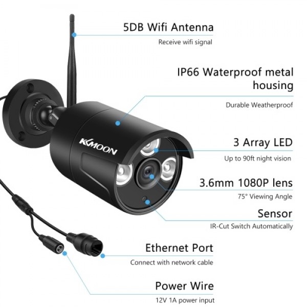 1080P Wireless WiFi Security Cameras System