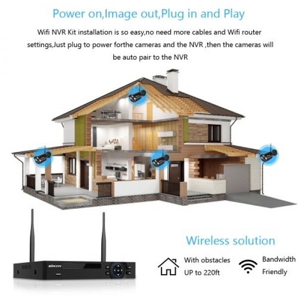 1080P Wireless WiFi Security Cameras System