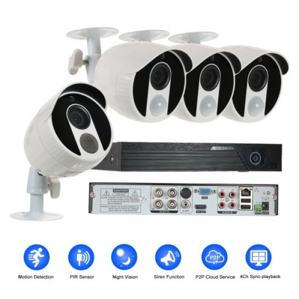 4CH 1080N Digital Video Recorder + 3pcs 1080P AHD Camera  + 1pcs 1080P AHD Camera  + 4*BNC Connector