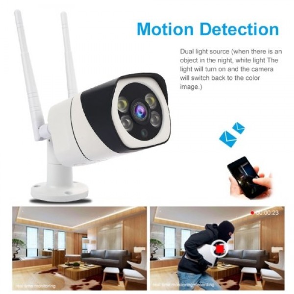 1080P HD Wireless Camera Dual Light Source Waterproof Voice Intercom Night Vision Camera AI Motion Detection