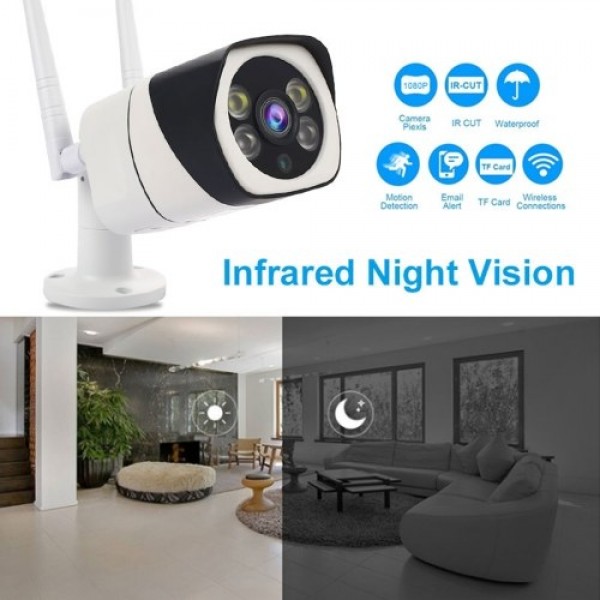 1080P HD Wireless Camera Dual Light Source Waterproof Voice Intercom Night Vision Camera AI Motion Detection