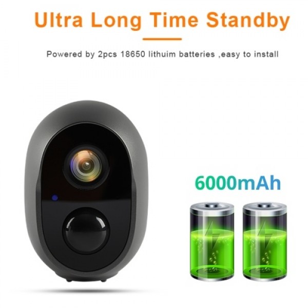 2 MP Rechargeable Battery Security Camera 2.4G WiFi Wireless 1080P Home Surveillance Camera Outdoor with 2-Way Audio/Night Visio