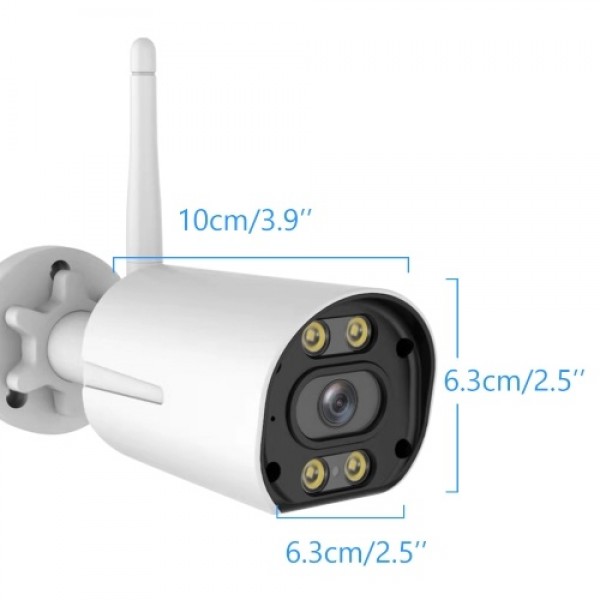 2MP Outdoor Security Camera 1080P Outdoor IP Surveillance Bullet Camera with Full Color Night Vision 2-Way Audio Motion Detectio