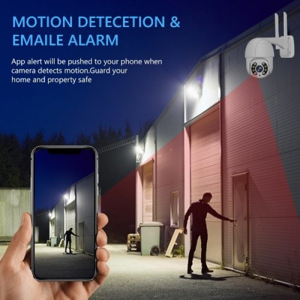 1080P Outdoor PTZ Security Camera 2MP Outdoor Waterproof WiFi Surveillance Camera with Night Vision Two Way Audio Motion Detecti