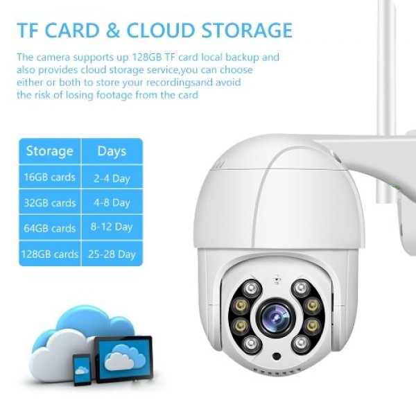 1080P Outdoor PTZ Security Camera 2MP Outdoor Waterproof WiFi Surveillance Camera with Night Vision Two Way Audio Motion Detecti