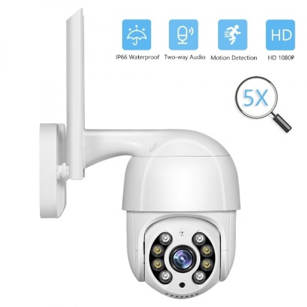 1080P Outdoor PTZ Security Camera 2MP Outdoor Waterproof WiFi Surveillance Camera with Night Vision Two Way Audio Motion Detecti