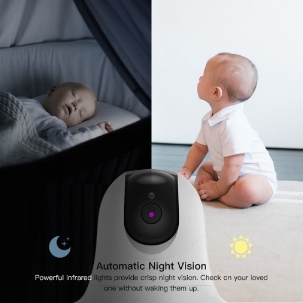 CACAGOO Video Baby Monitor with Digital Camera,  Digital 2.4Ghz Wireless Video Monitor with Temperature Monitor, 900ft Transmiss