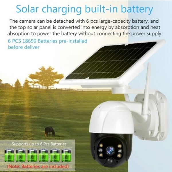 Solar Security Camera Outdoor 3MP Wireless WiFi Home Security Camera