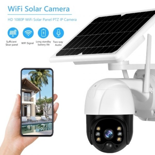 Solar Security Camera Outdoor 3MP Wireless WiFi Home Security Camera