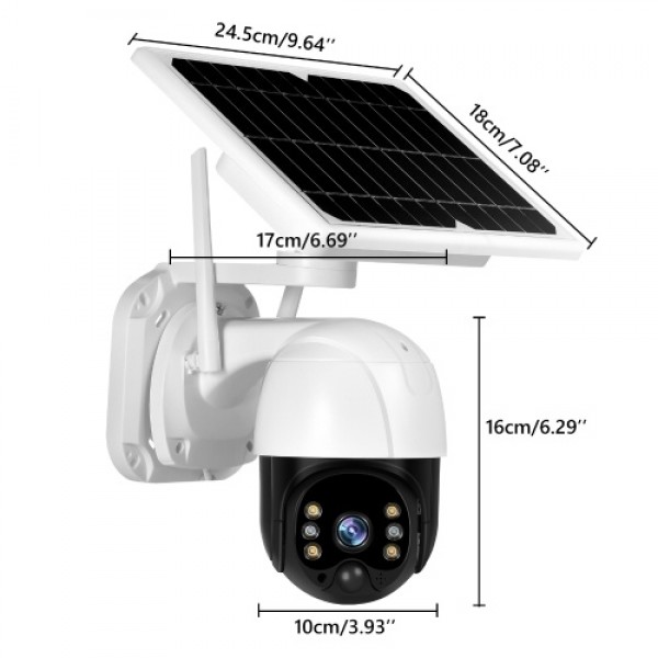 Solar Security Camera Outdoor 3MP Wireless WiFi Home Security Camera