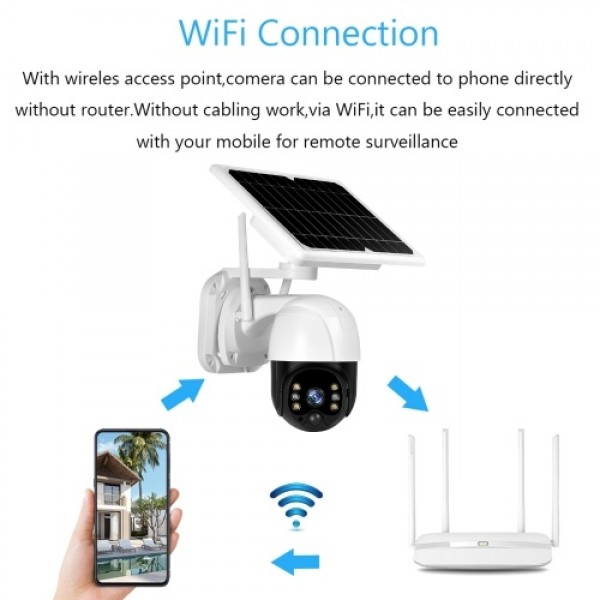 Solar Security Camera Outdoor 3MP Wireless WiFi Home Security Camera